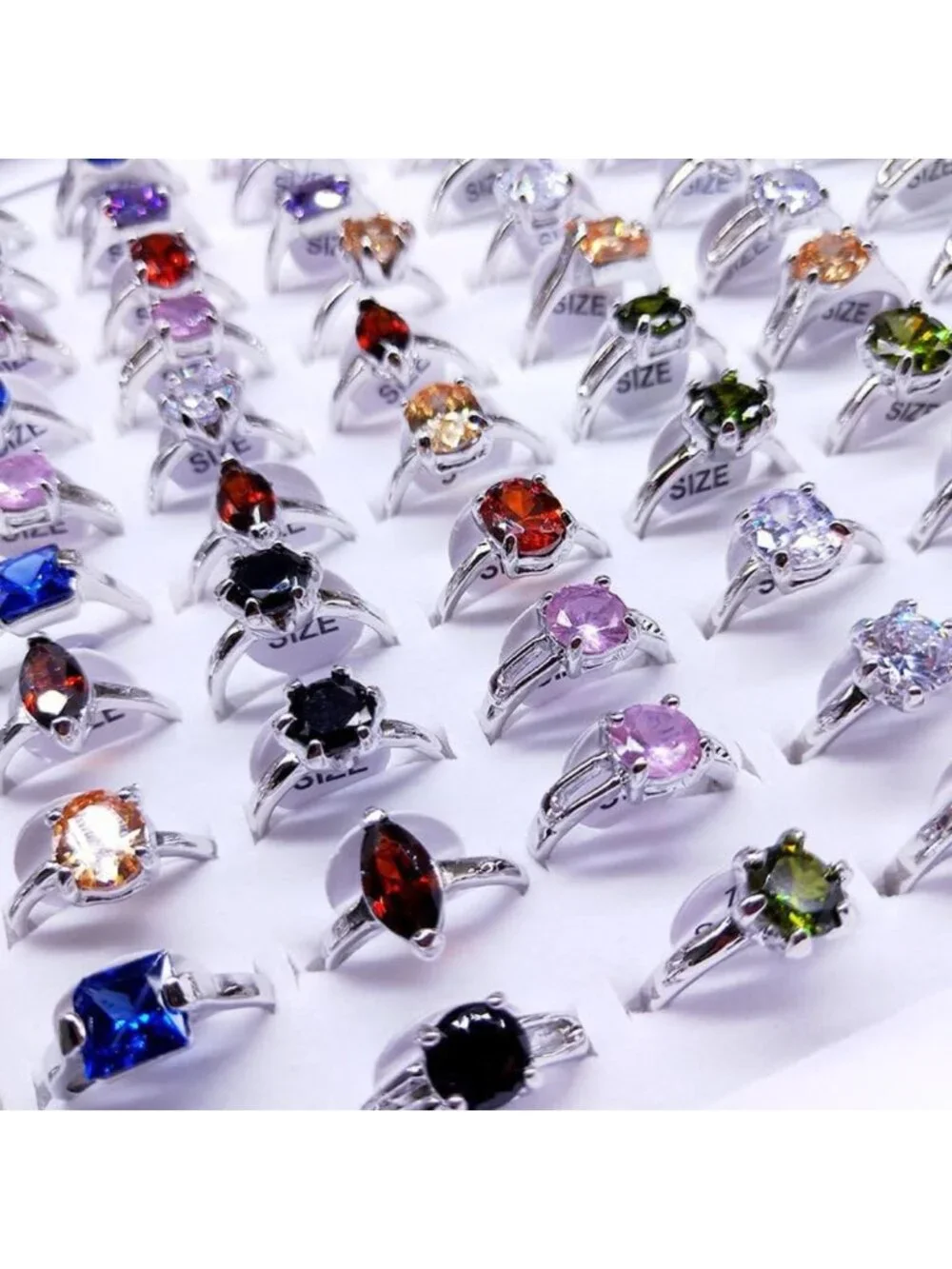 Colorful Zircon Stone Stacking Rings Lot | Wholesale Birthstone Jewelry